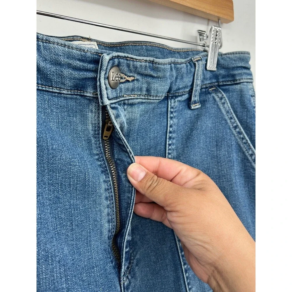 VTG Lee Workwear Blue hogh waist Carpenter straight leg jeans 90s Size 16